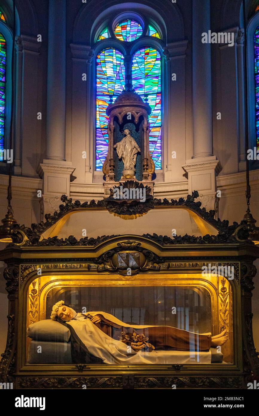 RECUMBENT STATUE OF THERESE WHICH HOLDS RELICS OF THE SAINT FOR PRAYER ...