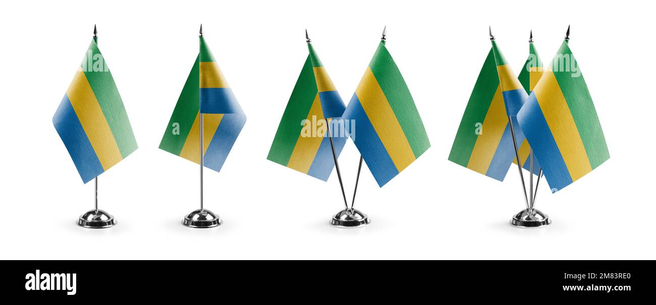 Small national flags of the Gabon on a white background Stock Photo - Alamy