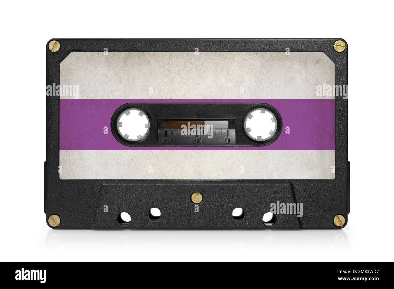 Vintage cassette tape on isolated white background Stock Photo