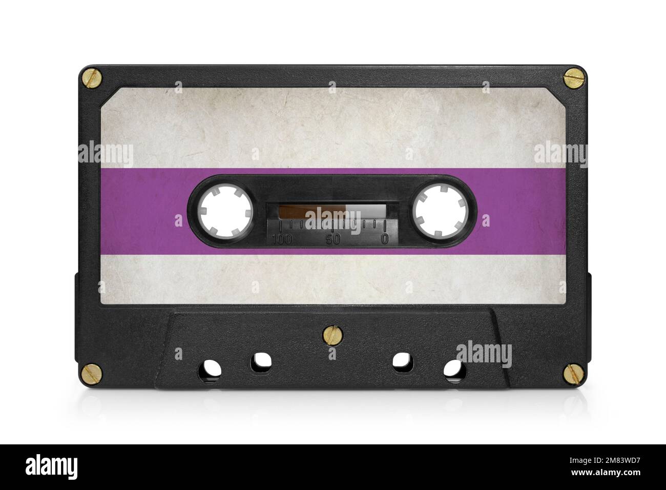 Vintage cassette tape on isolated white background Stock Photo - Alamy