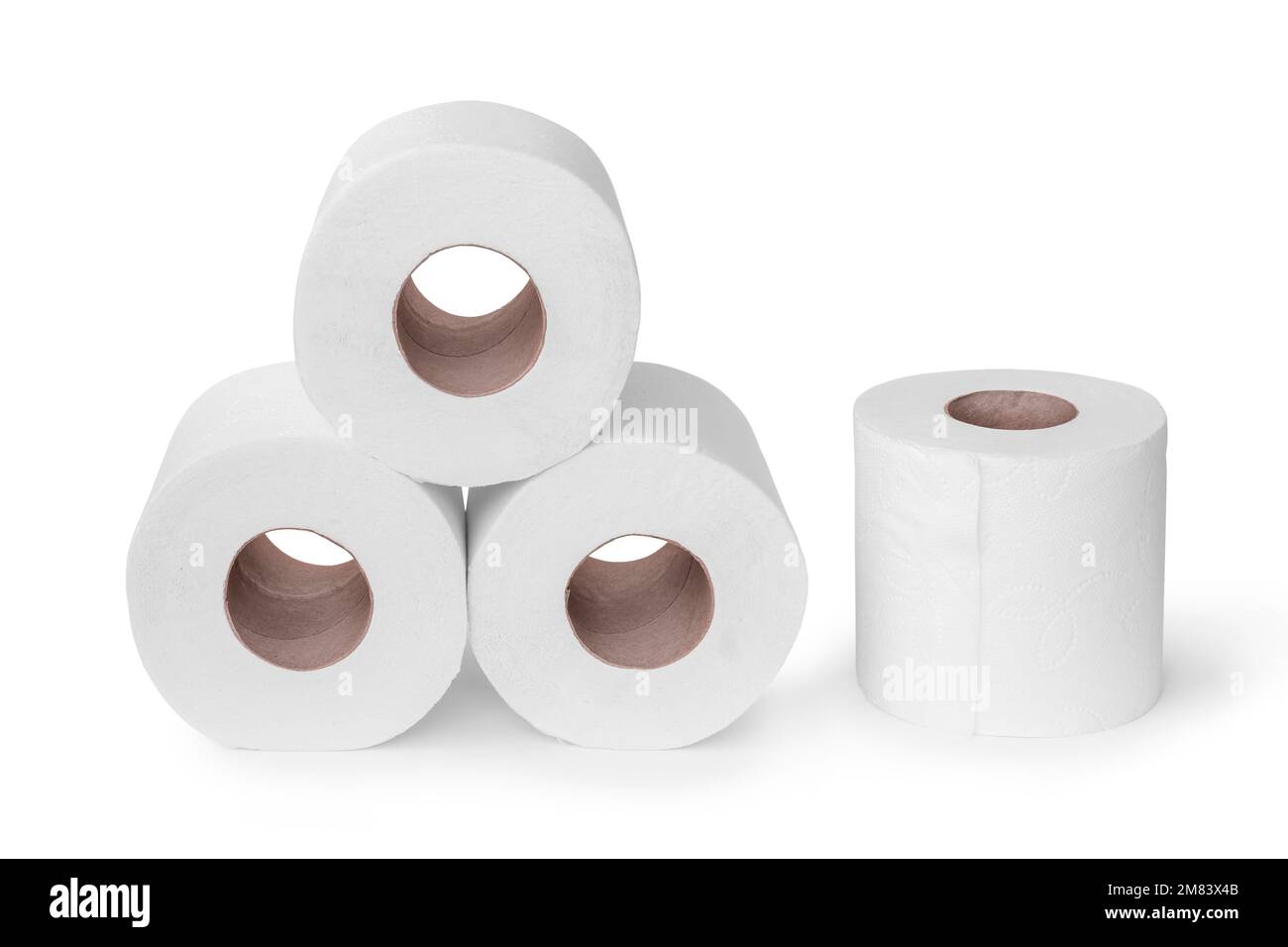 Toilet papers on an isolated white background Stock Photo - Alamy