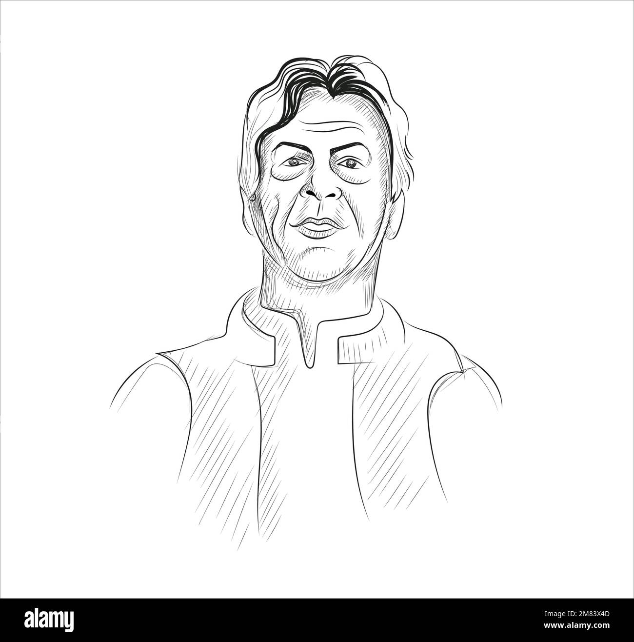 Hand-drawn sketch of Imran Khan, a Pakistani politician vector illustration Stock Vector