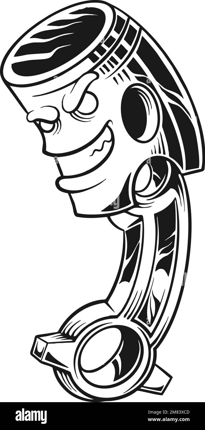 Angry engine piston racing logo mascot silhouette vector illustrations for your work logo