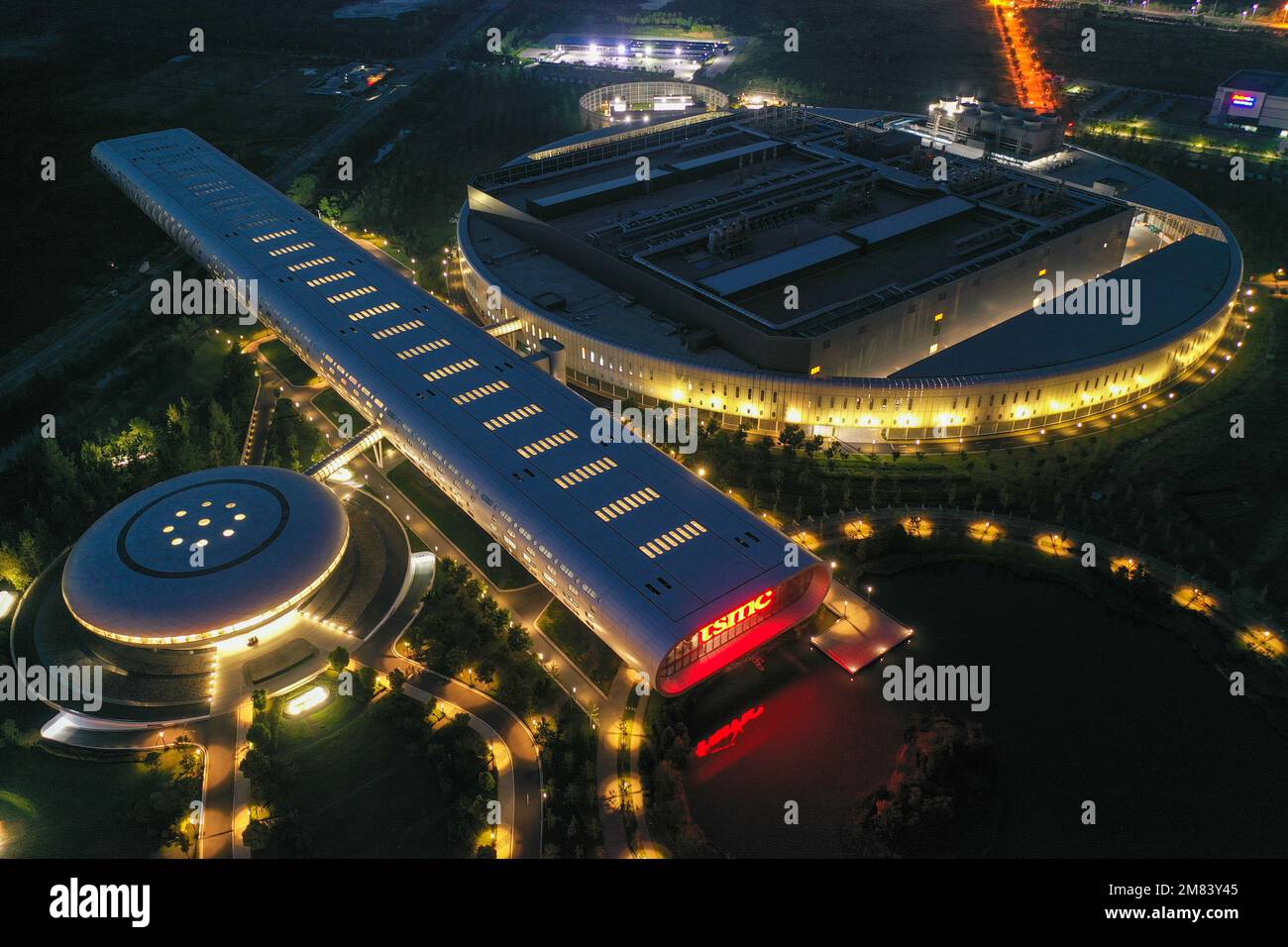 NANJING, CHINA AUGUST 10, 2022 (FILE) Aerial photo shows the night