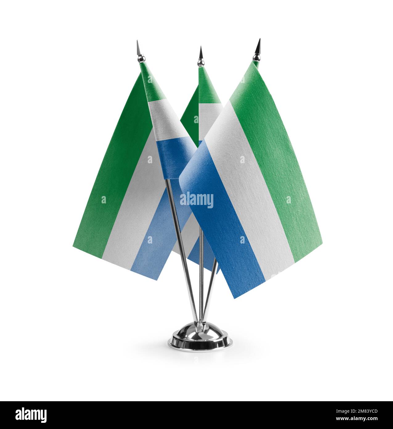 Small national flags of the Sierra Leone on a white background Stock ...