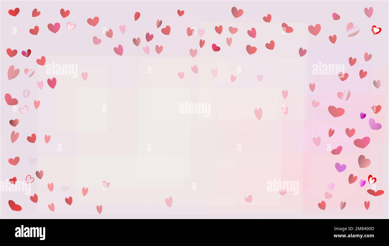 Pink hearts background. White and soft pink background with pink and ...