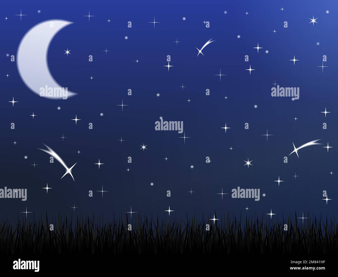 Starry night sky countryside Stock Vector Images - Alamy