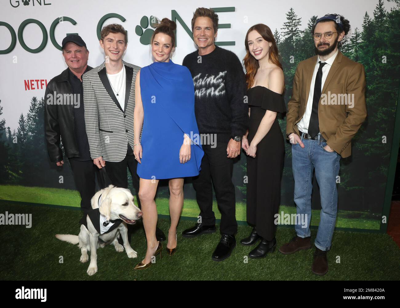 Stephen Herek, Johnny Berchtold, Kimberly Williams-Paisley, Rob Lowe, Savannah Bruffey, Nick Peine, at the LA Premiere of Dog Gone at The Bay Theater in Pacific Palisades, Los Angeles, CA, USA on January 11, 2023. Photo by Fati Sadou/ABACAPRESS.COM Stock Photo