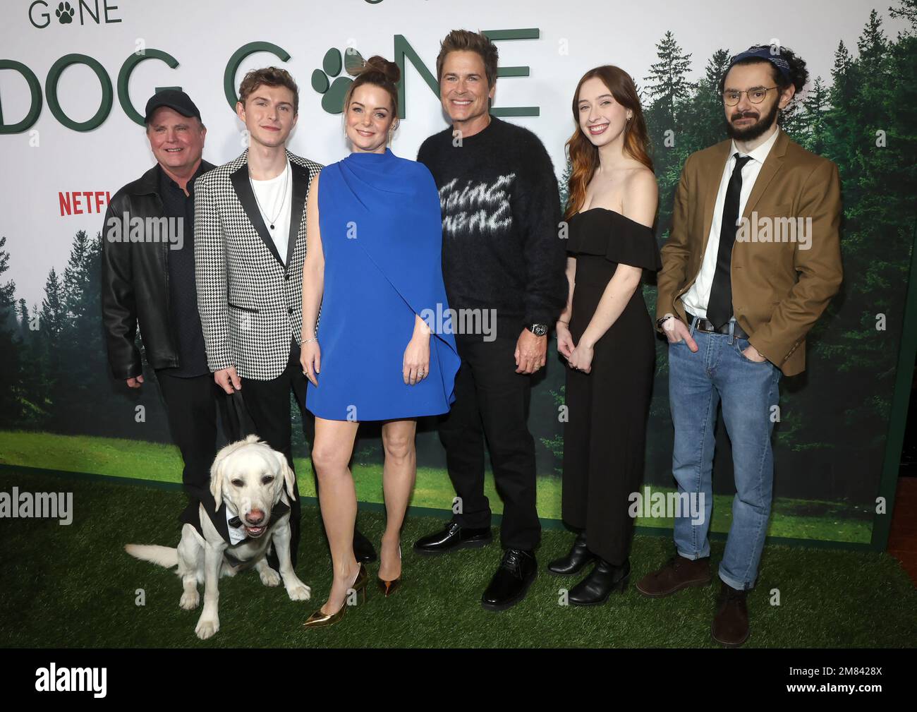 Stephen Herek, Johnny Berchtold, Kimberly Williams-Paisley, Rob Lowe, Savannah Bruffey, Nick Peine, at the LA Premiere of Dog Gone at The Bay Theater in Pacific Palisades, Los Angeles, CA, USA on January 11, 2023. Photo by Fati Sadou/ABACAPRESS.COM Stock Photo