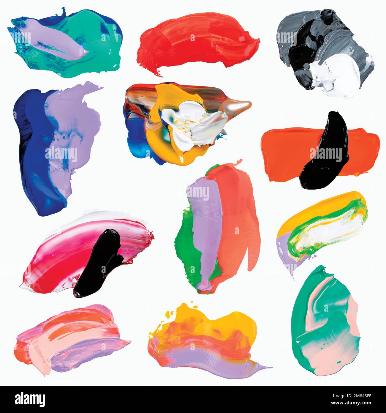 Smear paint vector set, textured mixed colors Stock Vector Image & Art