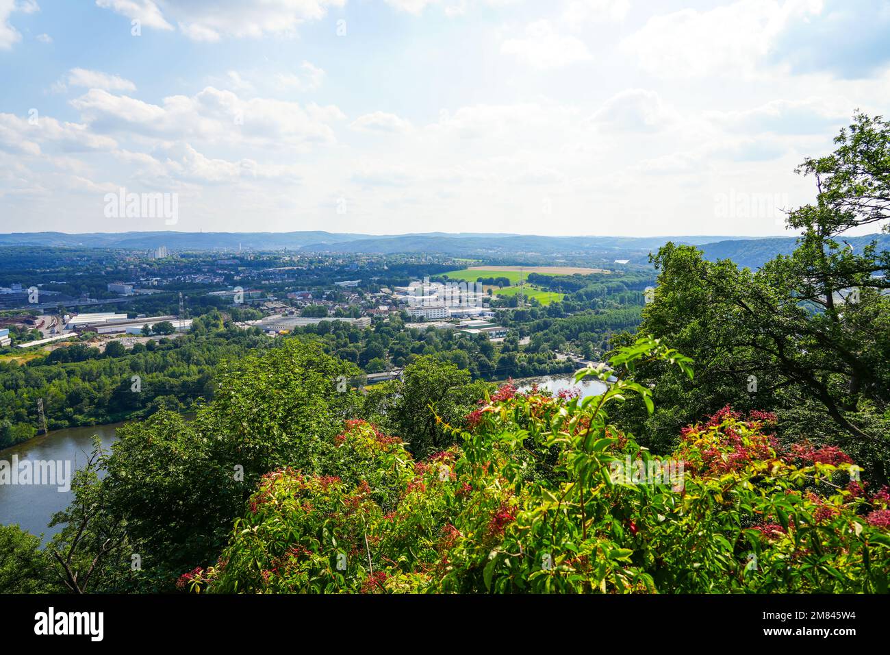 View of the Ruhr area from the Ruhr steep slopes of Hohensyburg and