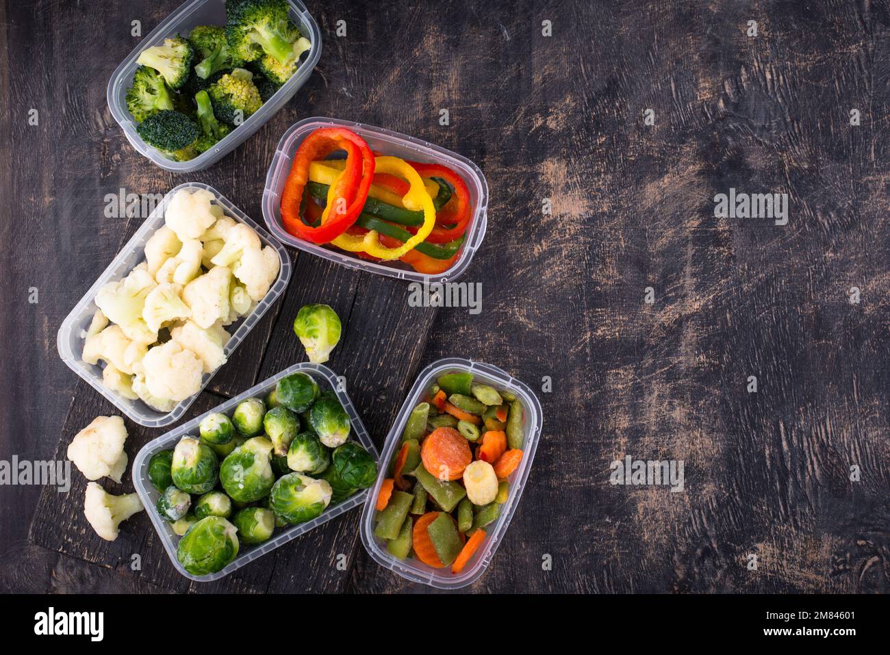 Different frozen vegetables. Food storage Stock Photo Alamy