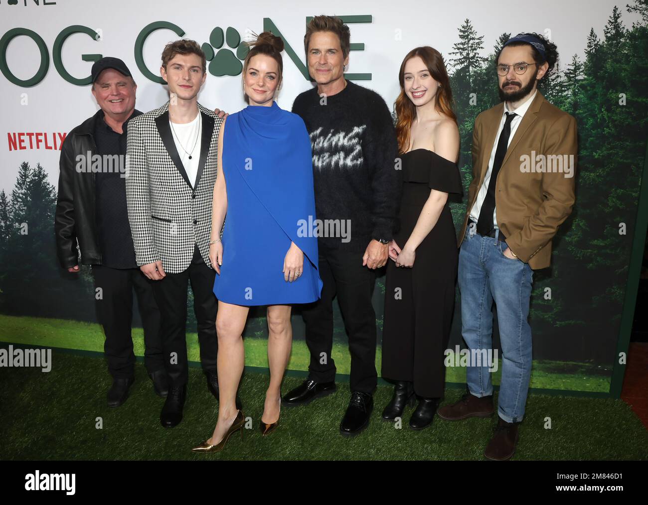 11 January 2023 -Pacific Palisades, California - Stephen Herek, Johnny Berchtold, Kimberly Williams-Paisley, Rob Lowe, Savannah Bruffey, Nick Peine. the LA Premiere of Dog Gone held at The Bay Theater in Pacific Palisades. (Credit Image: © Fs/AdMedia via ZUMA Press Wire) EDITORIAL USAGE ONLY! Not for Commercial USAGE! Stock Photo