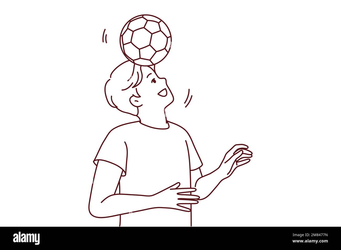 Happy young man playing football outdoors. Smiling guy with ball on