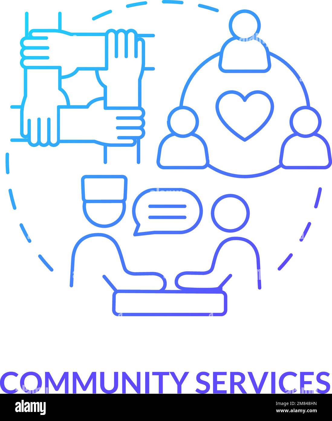 Community services blue gradient concept icon Stock Vector Image ...
