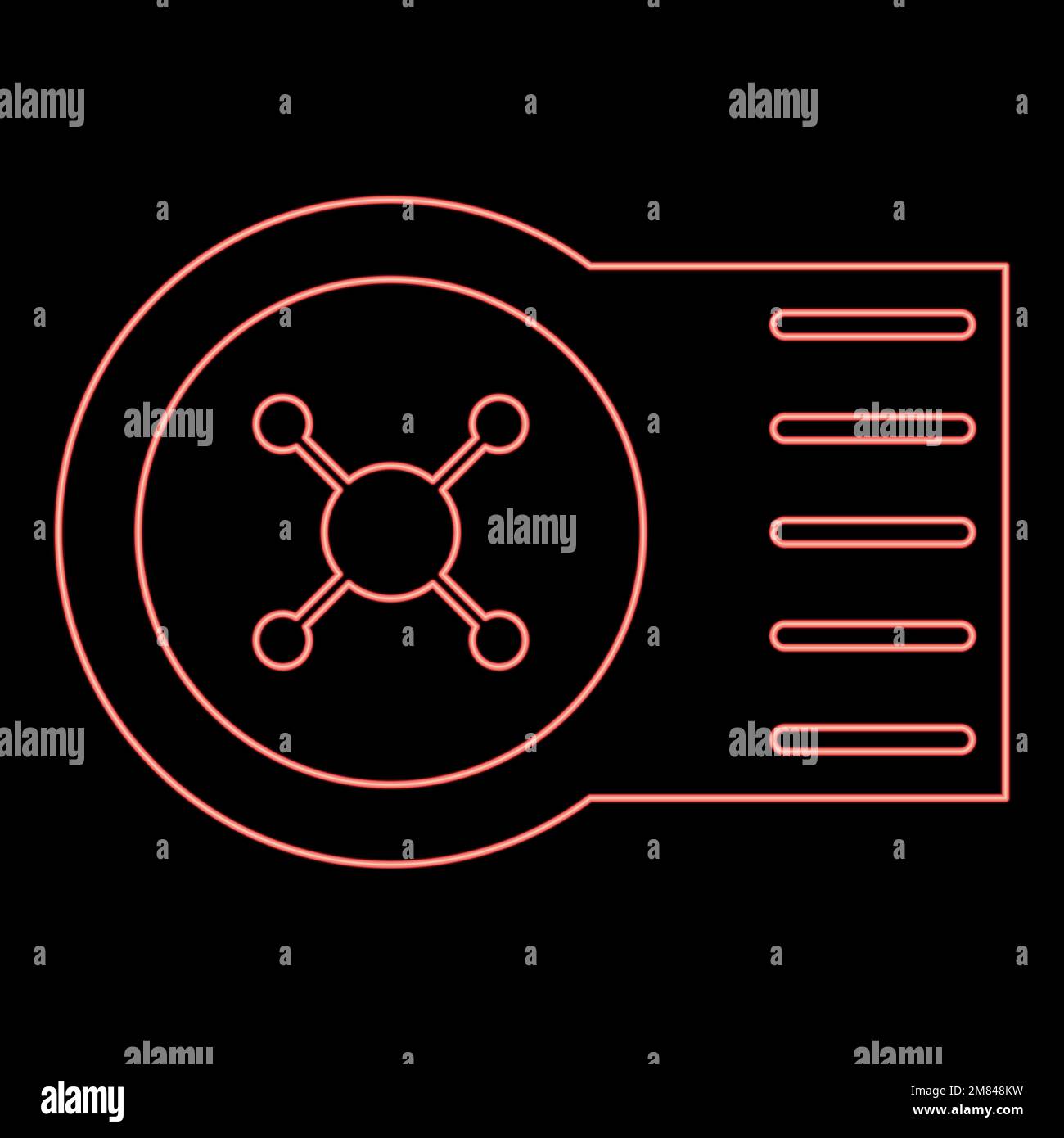 Neon pump washing machine red color vector illustration image flat