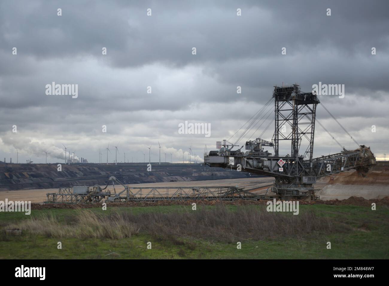 Mining equipment in a lignite mine near Garzweiler Stock Photo