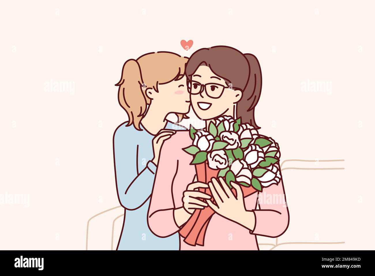 Baby Kisses Mom Stock Vector Images Alamy