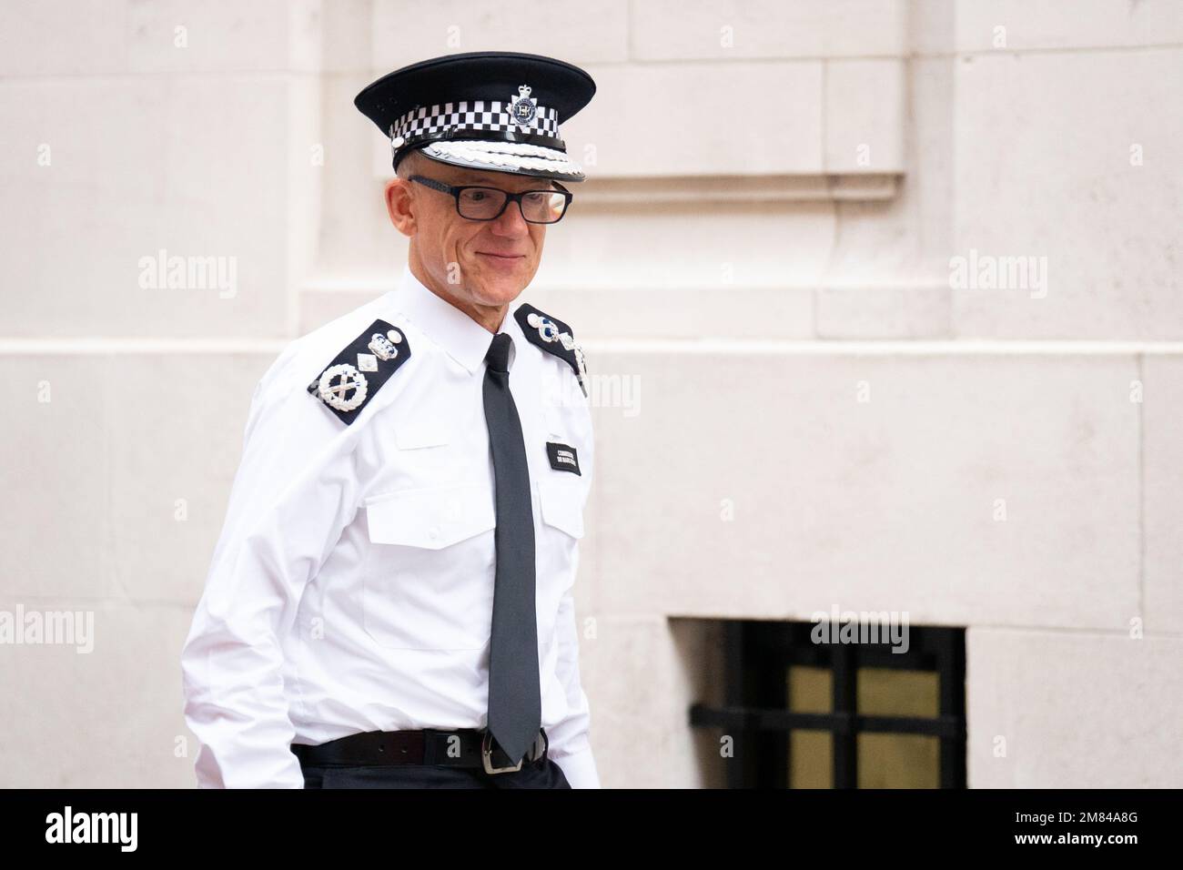 File photo dated 27/9/2022 of Metropolitan Police Commissioner Sir Mark Rowley who has said that police officers are resorting to food banks after having their pay squeezed over the last decade. The head of the UK's biggest force said he is concerned growing numbers of officers are struggling to make ends meet. Issue date: Thursday January 12, 2023. Stock Photo