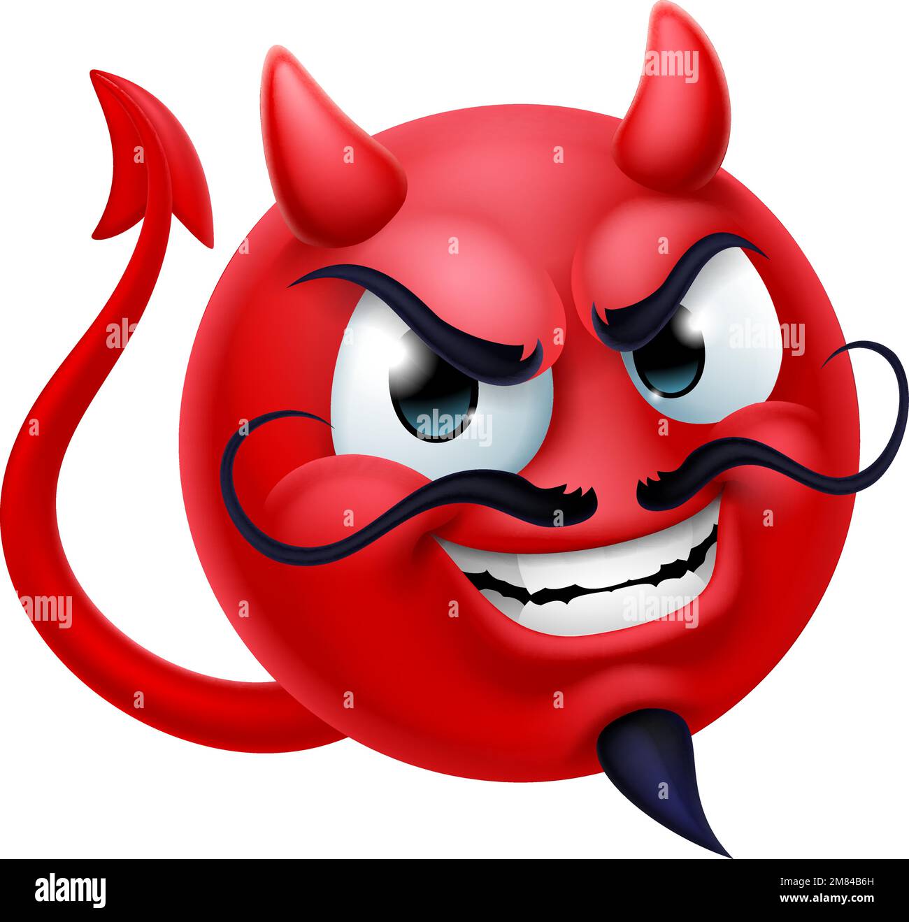 Devil Emoji Emoticon Man Face Cartoon Icon Mascot Stock Vector Image