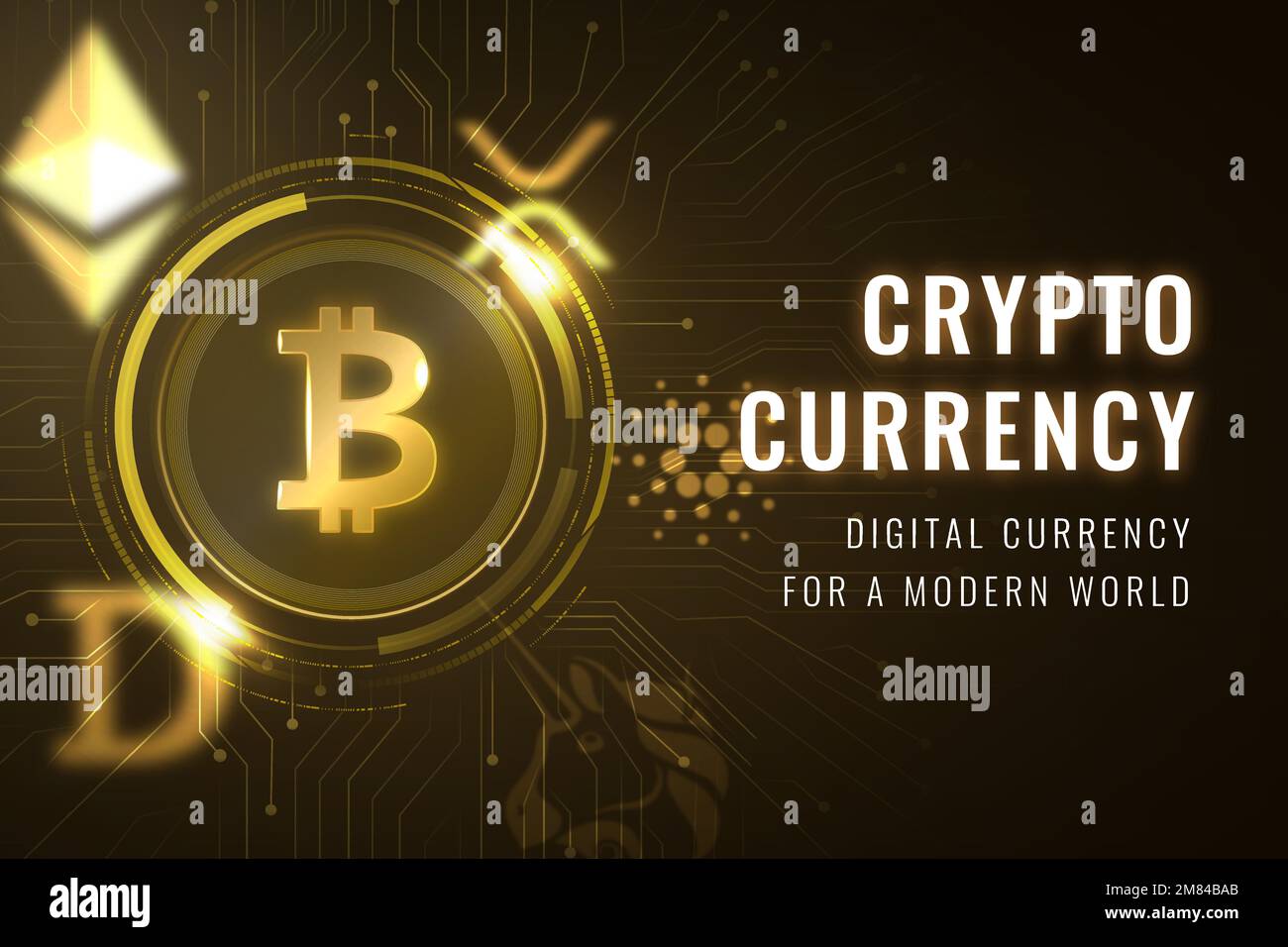 Cryptocurrency finance template vector open-source blockchain blog banner Stock Vector
