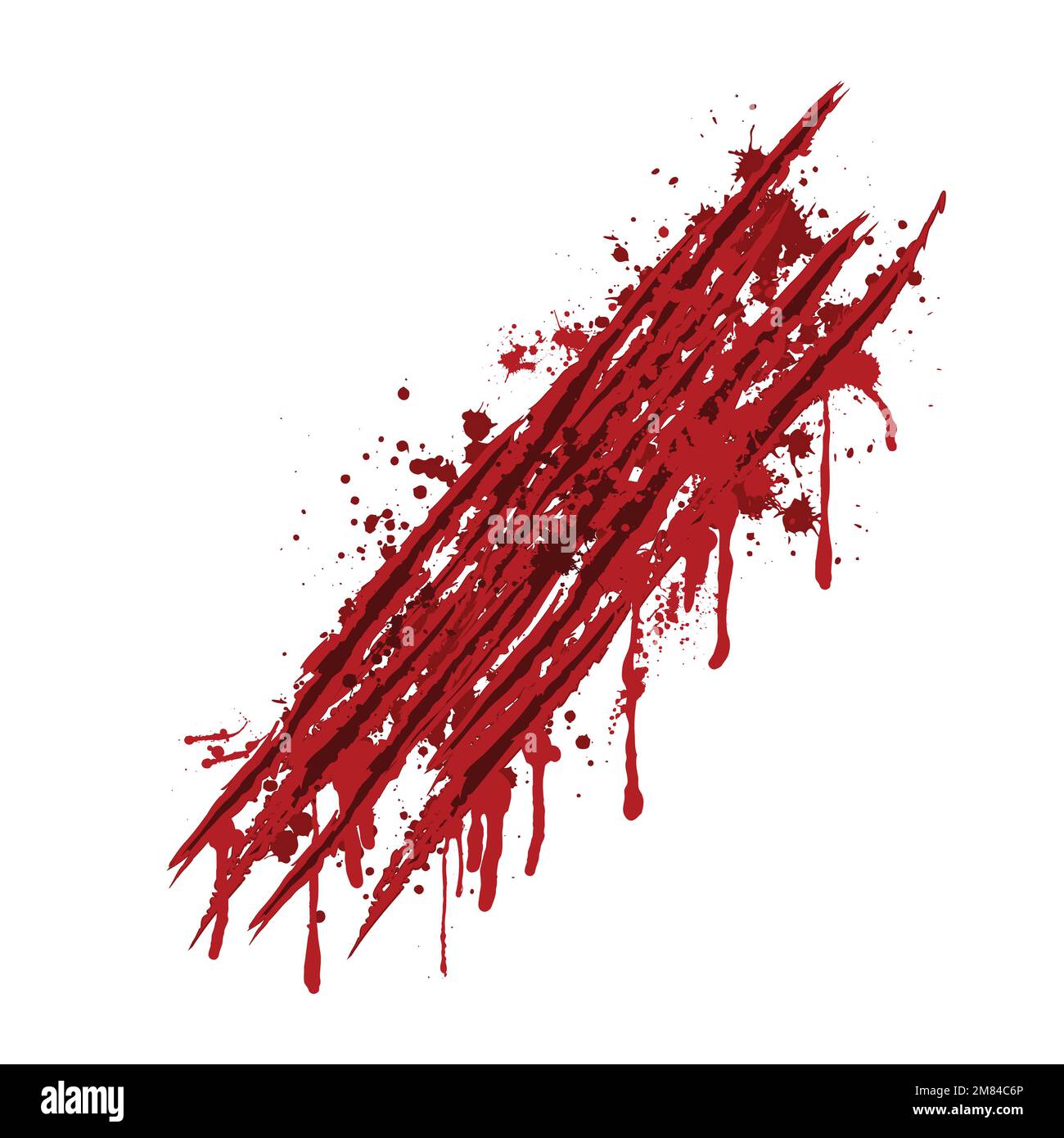 Scratched claw blood wound isolated Stock Vector