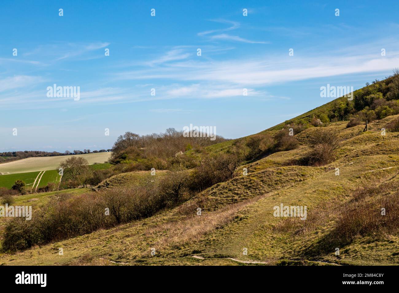 Malling Down in Sussex on a Sunny Spring Day Stock Photo