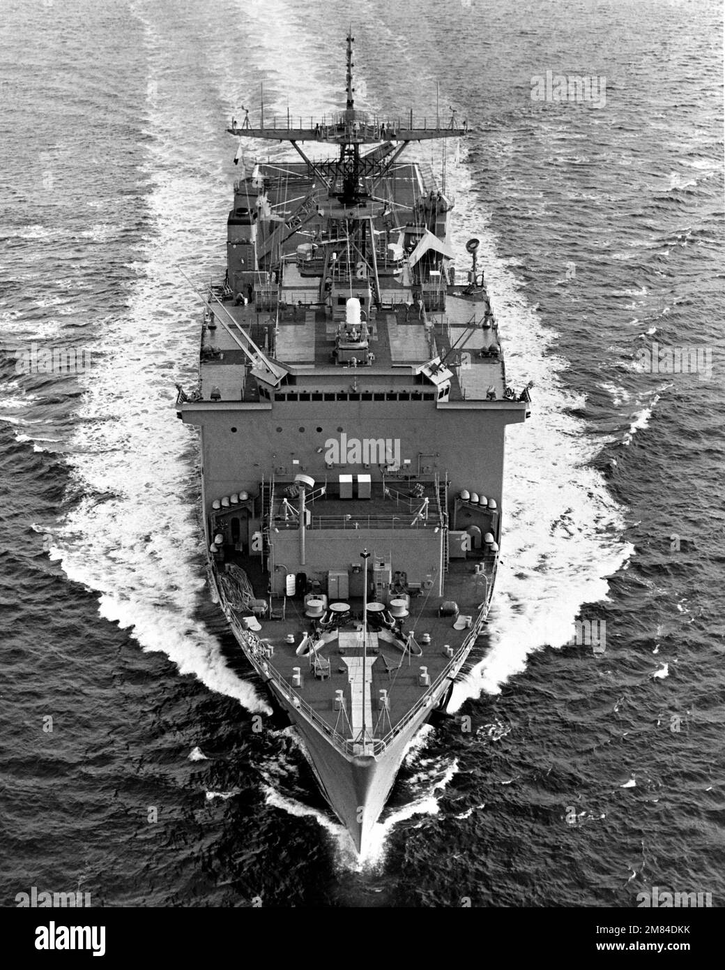 Aerial bow view of the dock landing ship USS GERMANTOWN (LSD-42