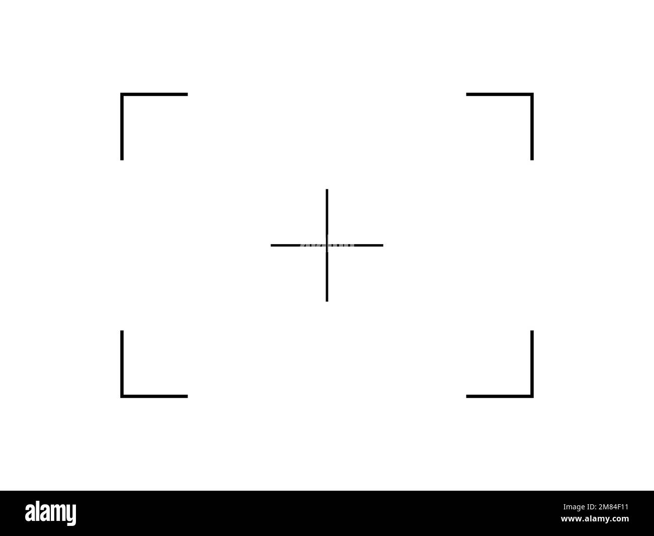 Line vector target aim, focus icon, camera frame or photo viewfinder