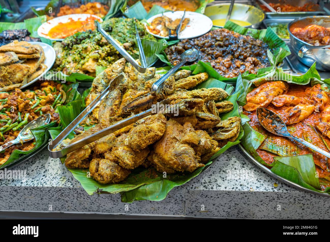 Kuala Lumpur, Malaysia, Food on sale at night market Stock Photo - Alamy