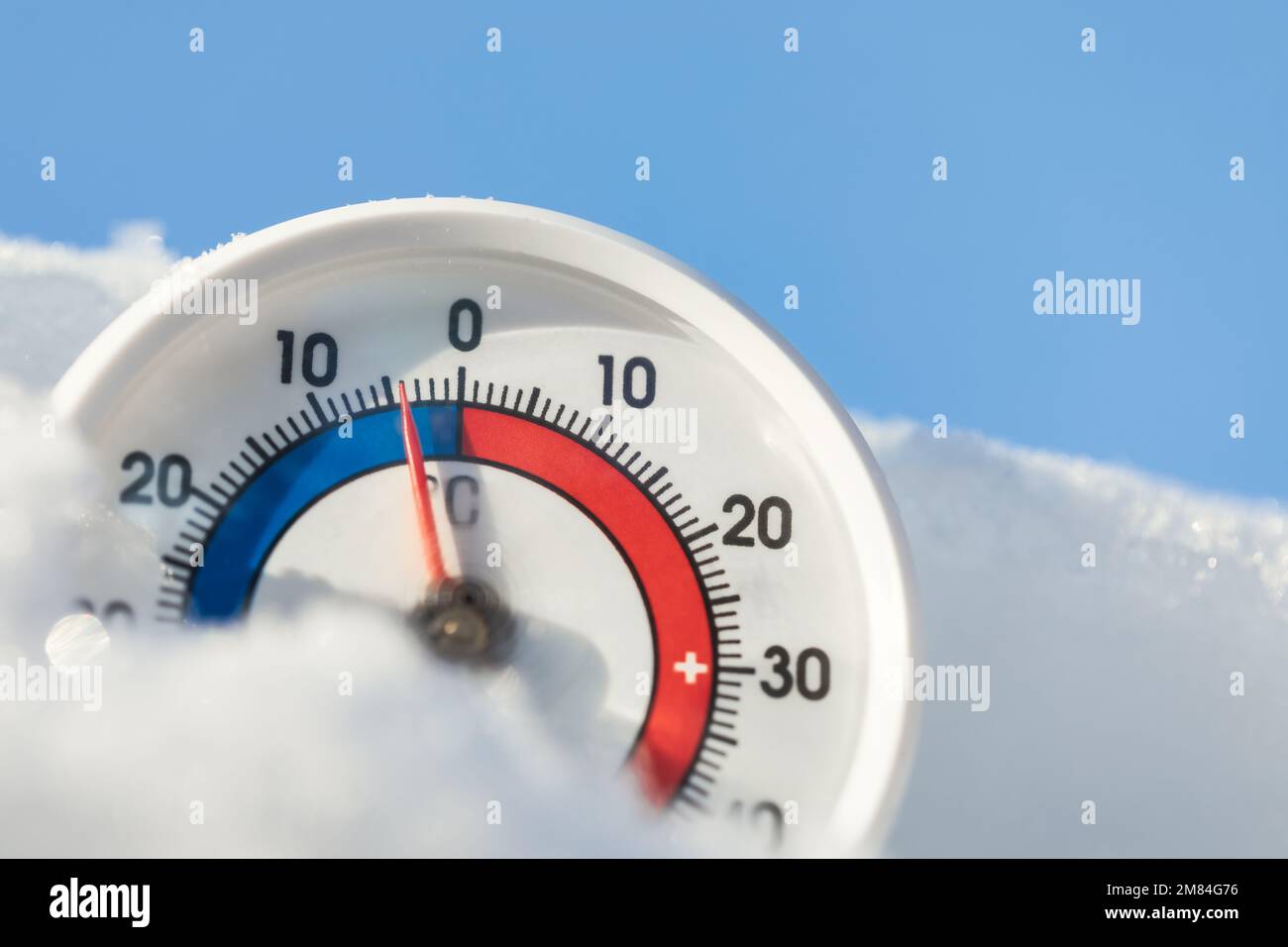 Double scale alcohol thermometer with ambient temperature plus 23 Celsius  or 73 Fahrenheit degrees. Silver plastic vertical air thermometer isolated  Stock Photo - Alamy