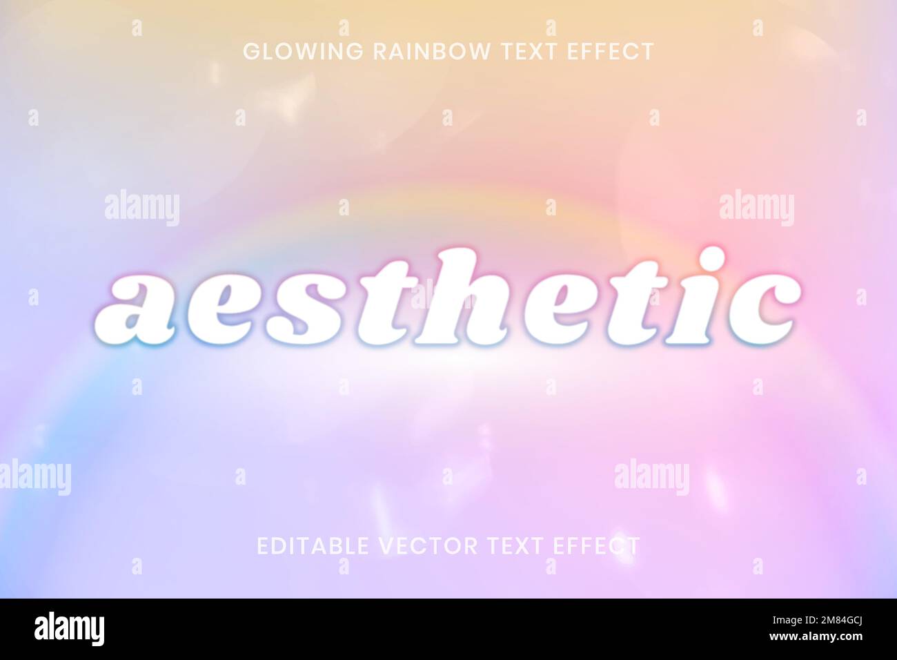 Glowing rainbow text effect vector editable template Stock Vector Image ...