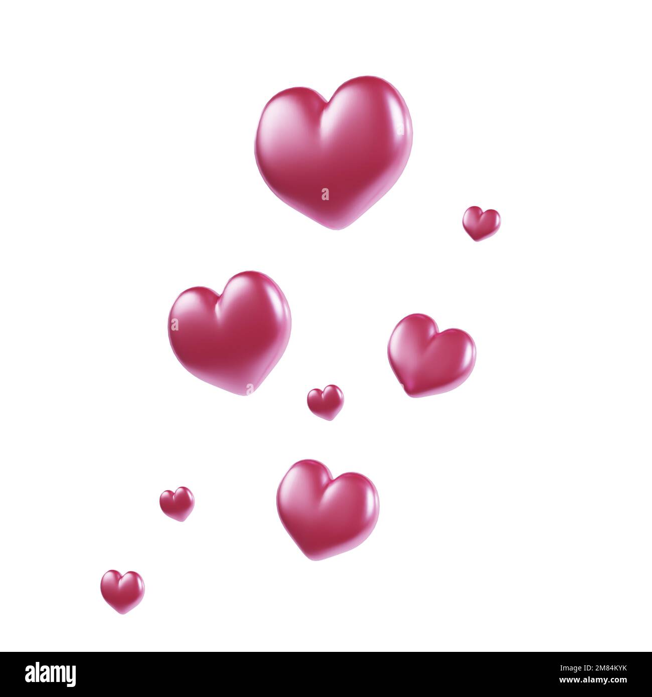 red hearts isolated on white background Stock Photo
