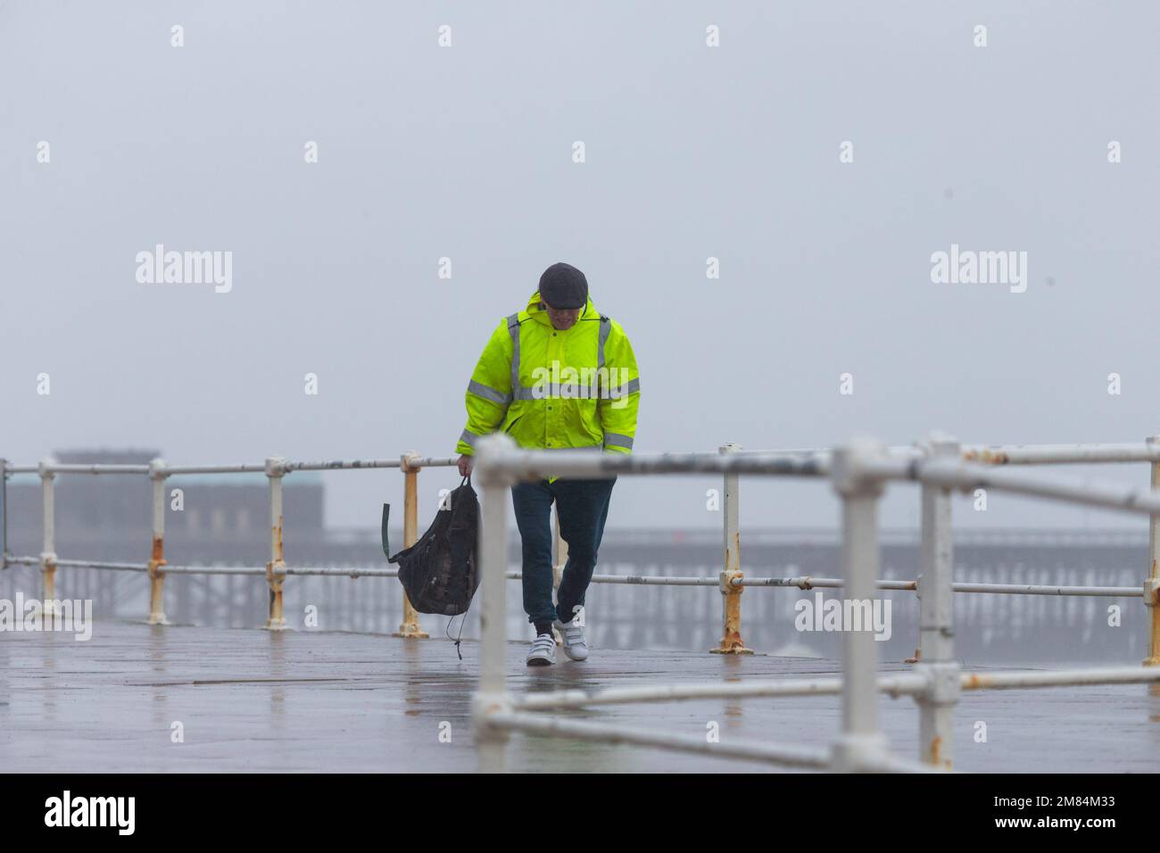 Hastings, East Sussex, UK. 12th Jan, 2023. UK Weather Heavy rain with