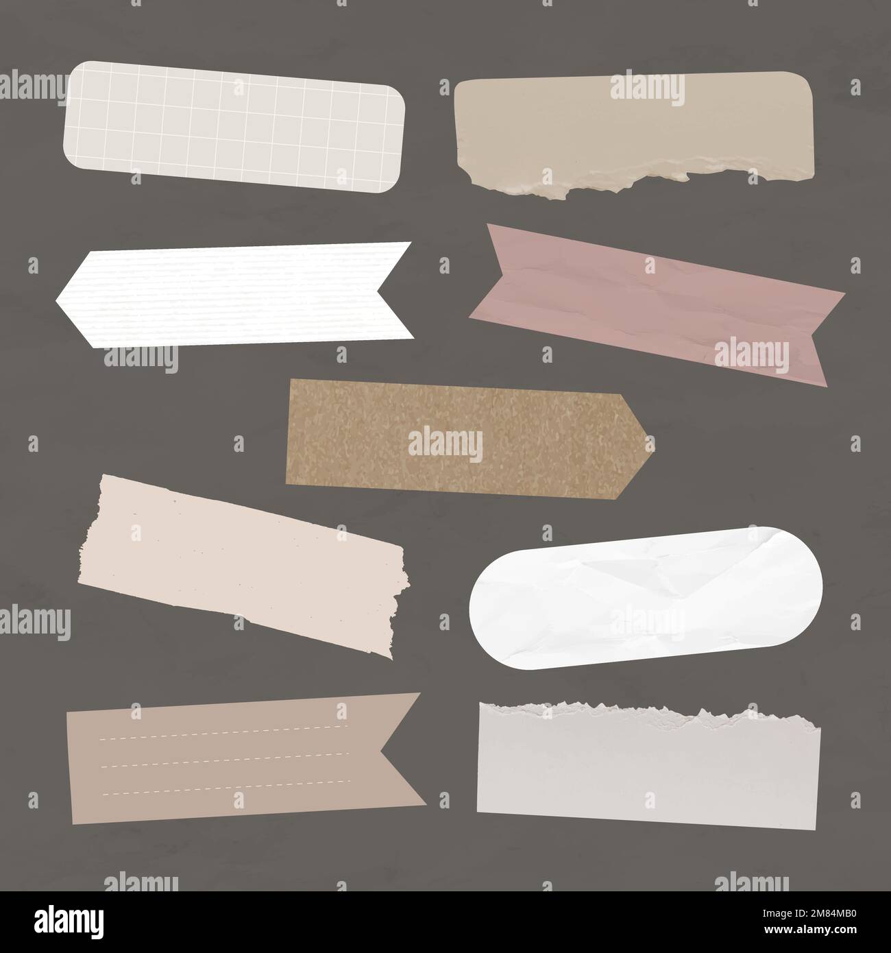 Washi tape clipart brown stationery collage Vector Image
