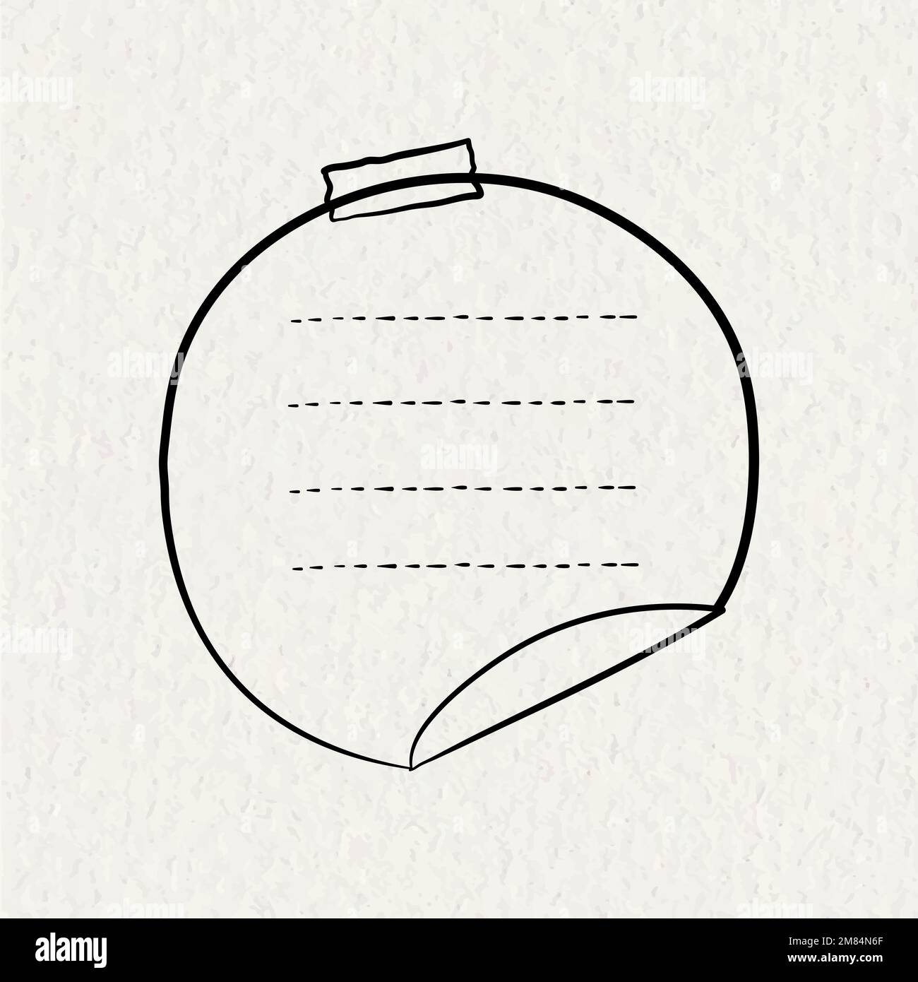 Goodnotes stickers vector circle note element in hand drawn style on