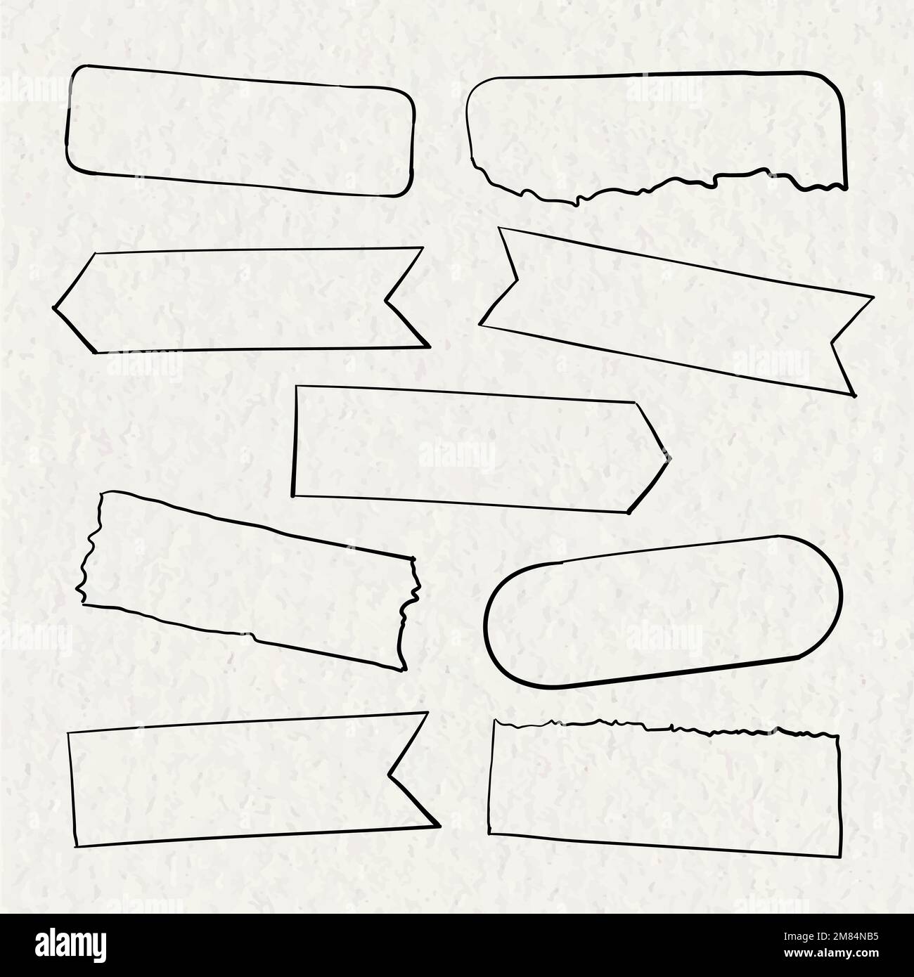 Digital washi tape vector set in hand drawn style Stock Vector Image