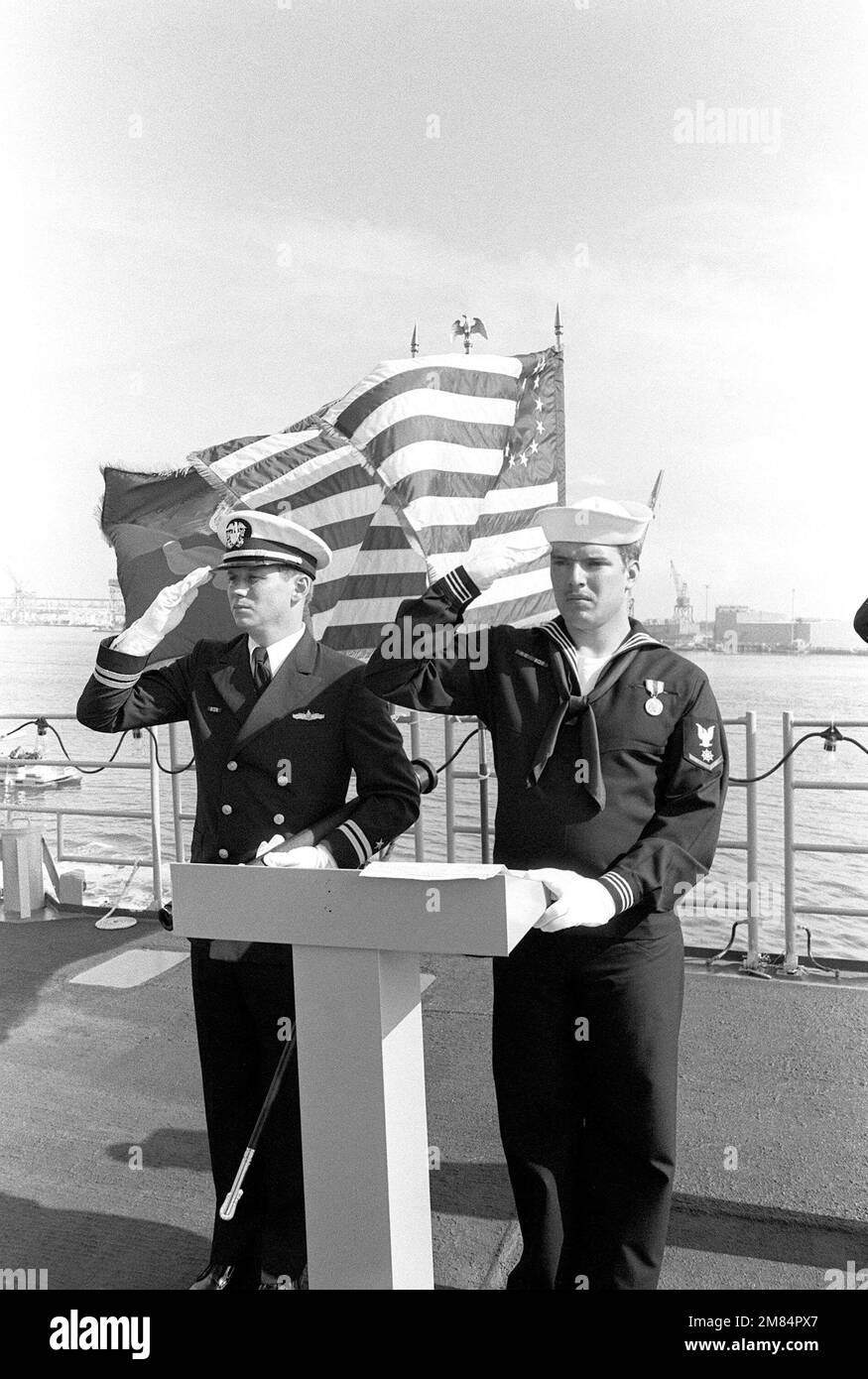 Commissioning ceremony warship Black and White Stock Photos & Images ...