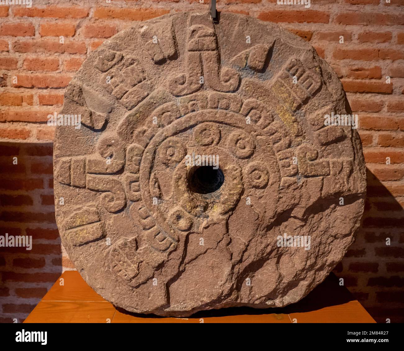 PreHispanic carved stone Zapotec calendar in the Museum of Oaxacan