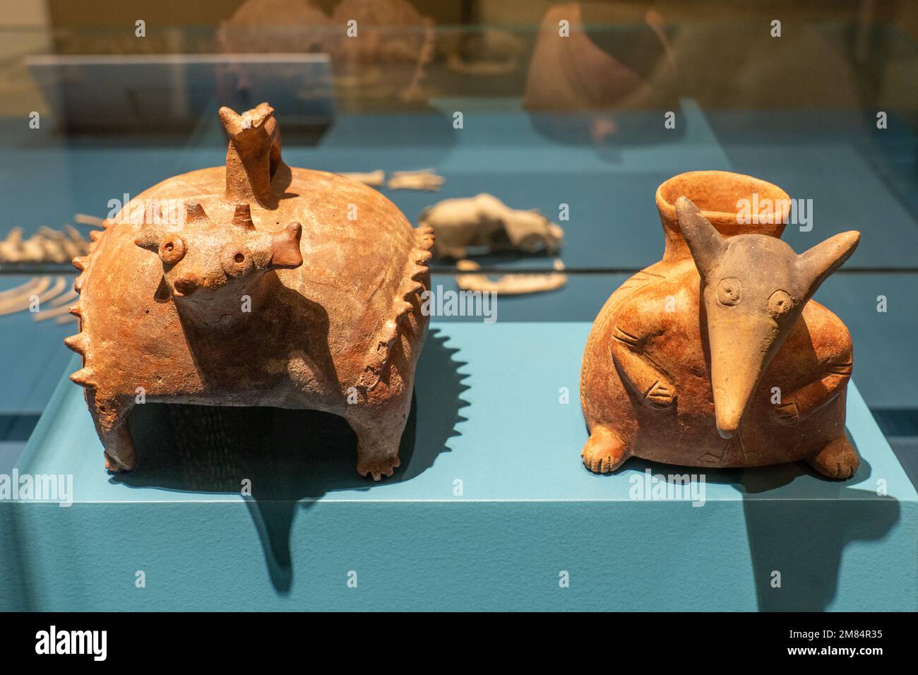 Pre-Hispanic ceramic pots in the shape of animals in the Museum of ...