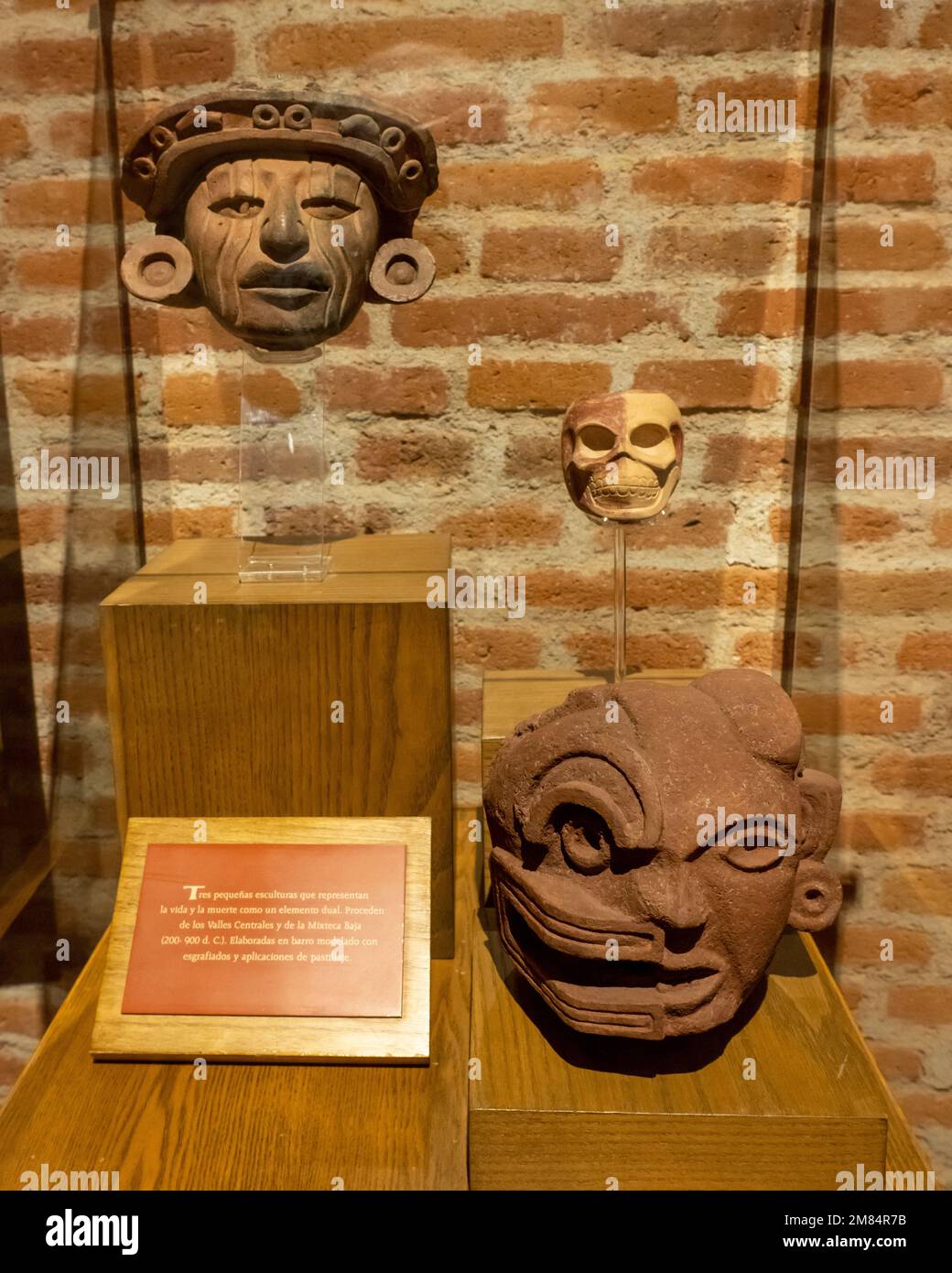 Three small preHispanic Zapotec sculptures depicting the duality of