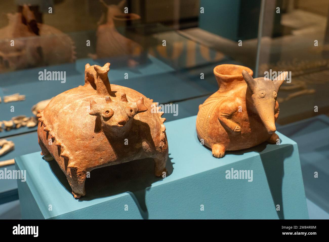 Pre-Hispanic ceramic pots in the shape of animals in the Museum of ...