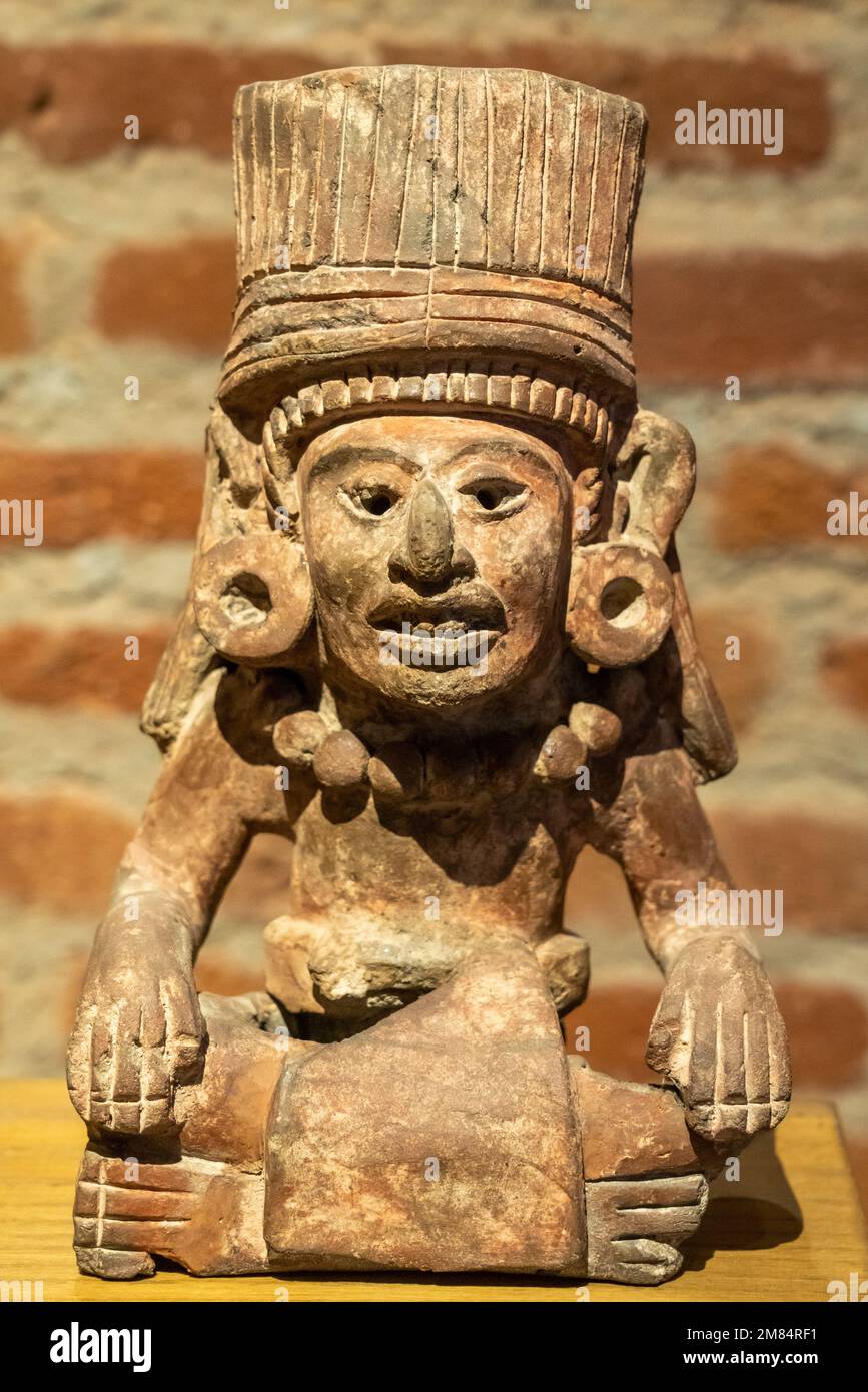 PreHispanic ceramic Zapotec funerary brazier in the form of a man in