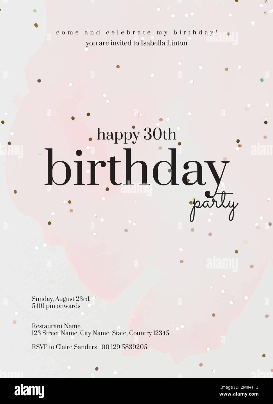 Online party invitation template vector birthday celebration Stock