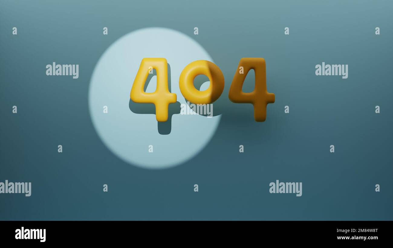Error 404 page not found concept. Cartoon 3d figures are illuminated by a  spotlight. 3d rendering Stock Photo - Alamy