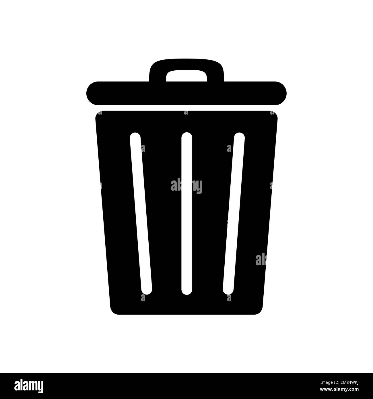 GARBAGE BASKET PICTOGRAM IN BLACK COLOR, ISOLATED Stock Vector