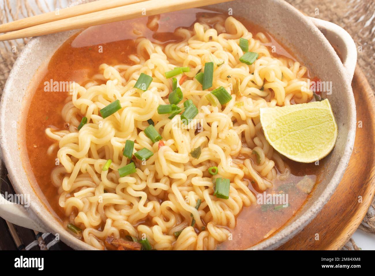 Spicy Korean instant noodles in a cup Stock Photo Alamy