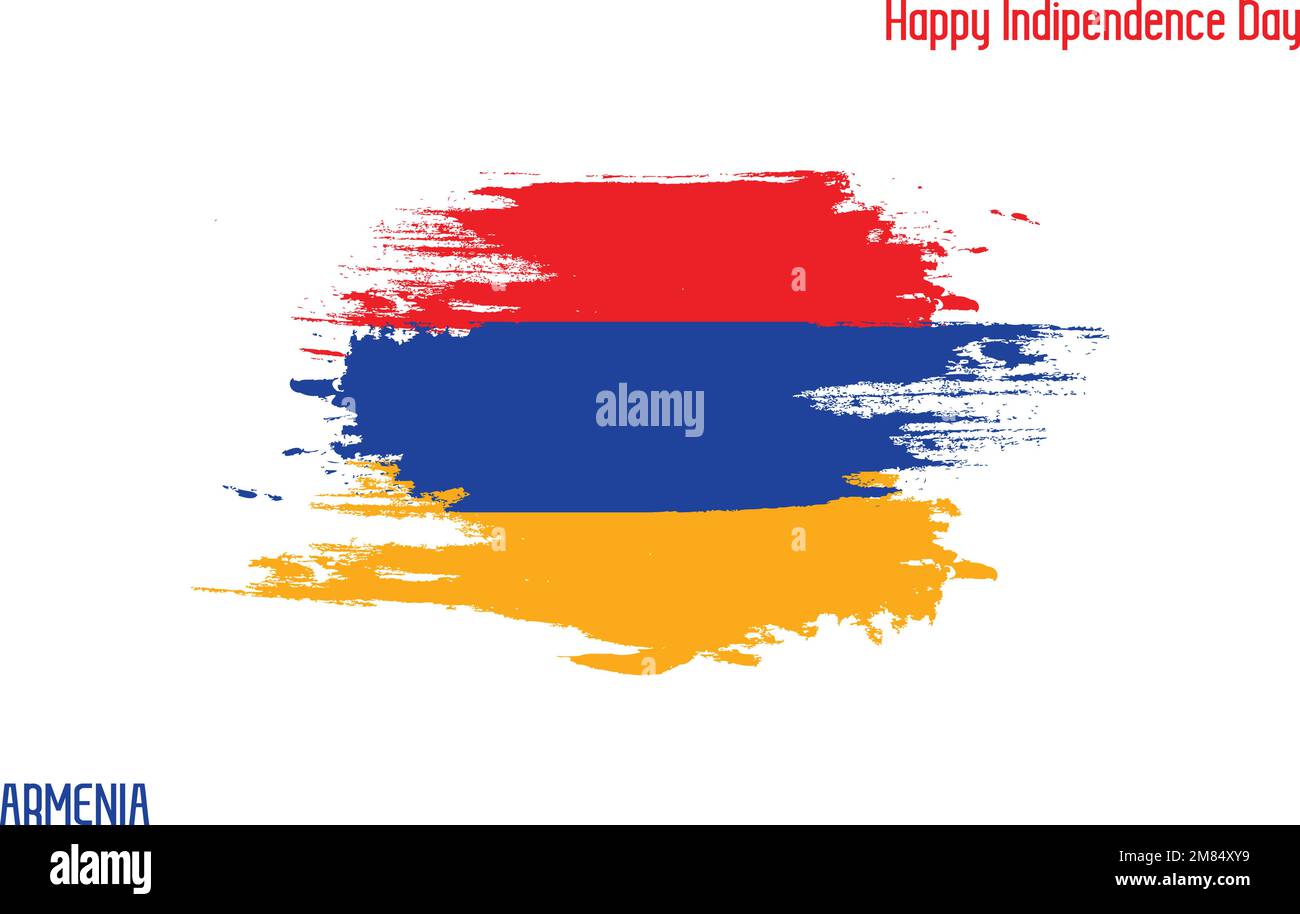 Armenia National Flag Grunge Brush Stroke Vecctor Design Flag of ...