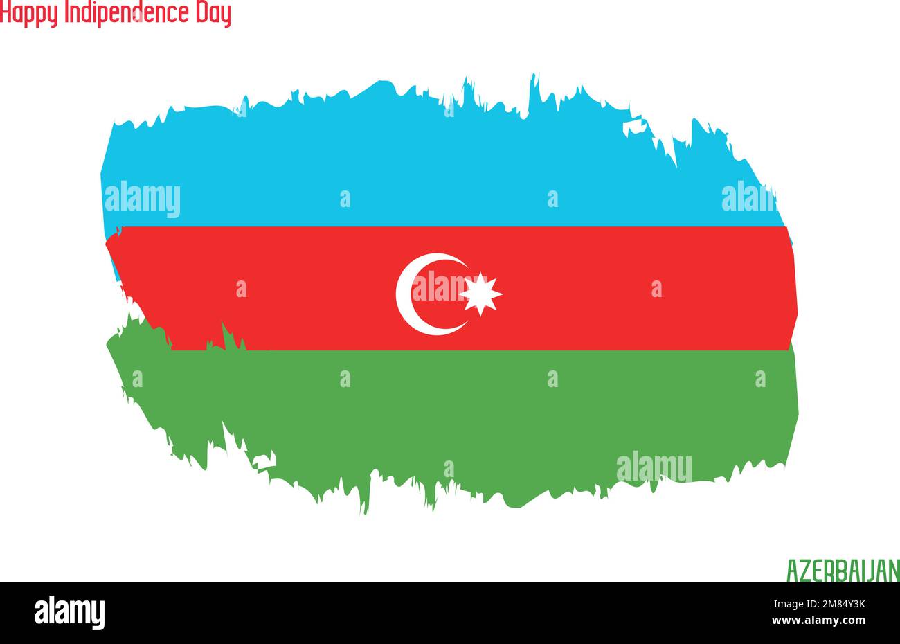 Grunge Brush Stroke Vecctor Design Azerbaijan National Flag Flag of Azerbaijan Stock Vector Stock Vector