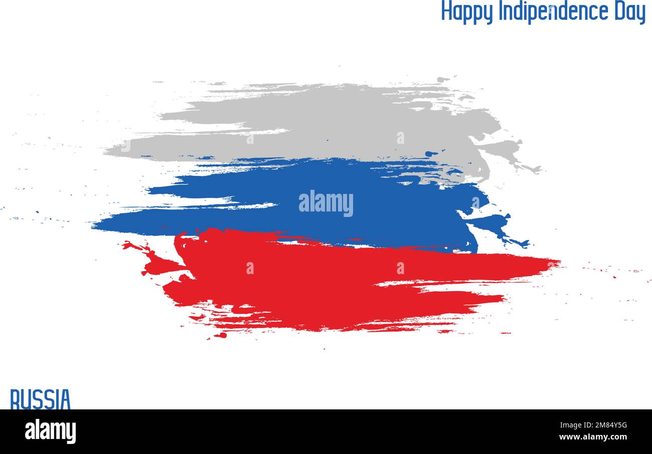 Russia National Flag Grunge Brush Stroke Vecctor Design Flag of Russia Stock Vector